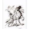 DUPUIS Jean - Lithographie originale "Le Dressage" 35x27cm