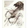DUPUIS Jean - Lithographie originale "Les Chevaux" 35x27cm