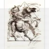 DUPUIS Jean - Lithographie originale "Le Cavalier" 35x27cm