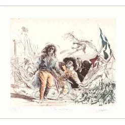 DUPUIS Jean - Lithographie originale "Pour une idée" 74x89cm