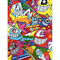 EL PEZ - Sérigraphie "Catch the Stars III" - 55x38cm - 2022 - Rehaussée de brillants !