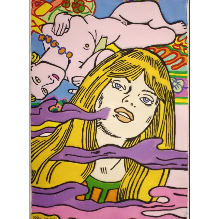 ERRÓ - Aquagravure originale "Femme blonde" 75x54cm - 2015
