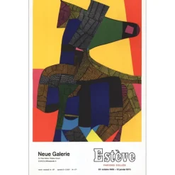ESTÈVE Maurice - Lithographie "Exposition Neue Galerie, Zurich" 85x64cm - 1970