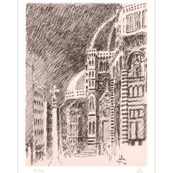 FABIEN Louis - Lithographie "Florence" 32x25cm - 1971