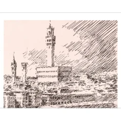 FABIEN Louis - Lithographie "Florence, Palazzo Vecchio" 32x25cm - 1971