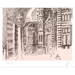 FABIEN Louis - Lithographie "Florence" 32x25cm - 1971