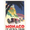 FALCUCCI Robert - Lithographie "Grand prix automobile de Monaco 1932" 100x68cm