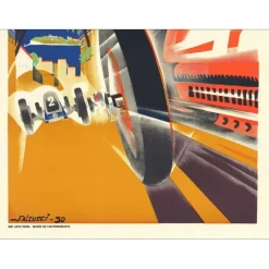 FALCUCCI Robert - Lithographie "Grand prix automobile de Monaco 1931" 100x68cm