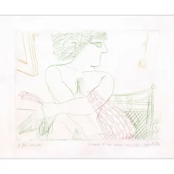 FASSIANOS Alekos - Gravure originale "Personnage" 25x33cm