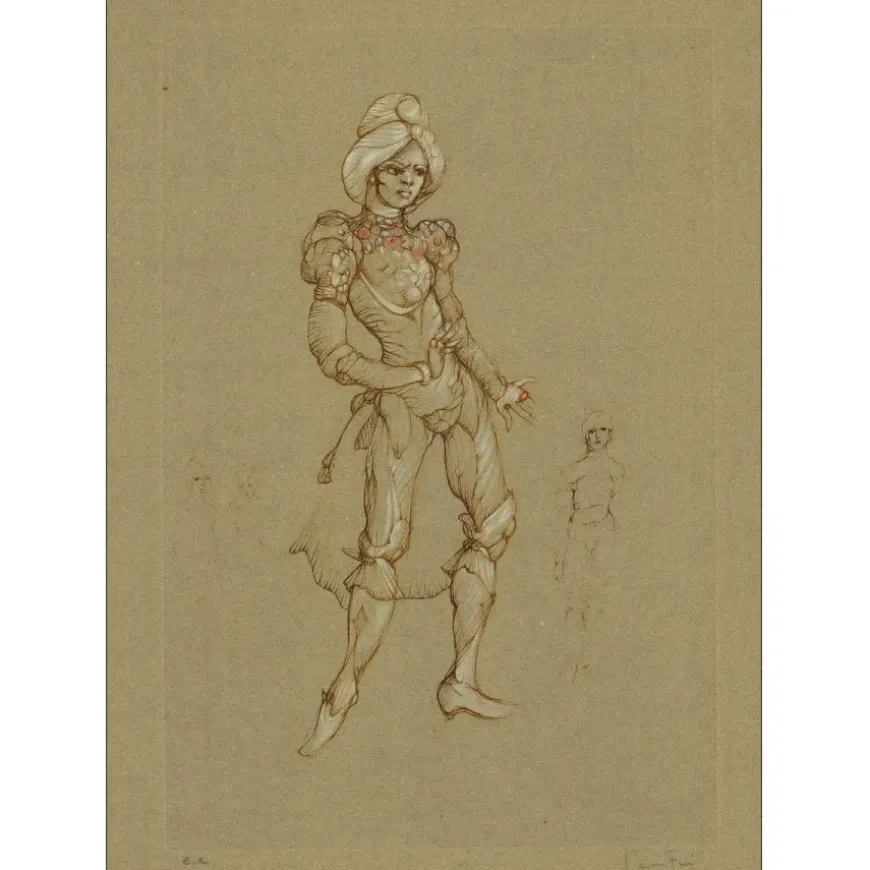 FINI Léonor - Gravure originale "Femme au turban" 66x48cm