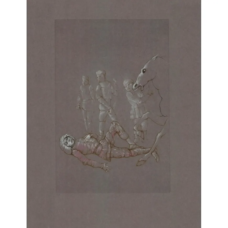 FINI Léonor - Gravure originale "La cavalière et le cheval" 64x47cm