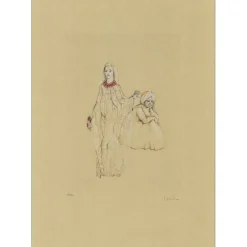 FINI Léonor - Gravure originale "Deux femmes" 66x48cm