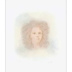 FINI Léonor - Lithographie originale "Visage de Femme" 52x42cm