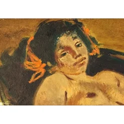 FONTANAROSA Lucien - Huile sur panneau "Nu assoupi" 24x35cm - 1967