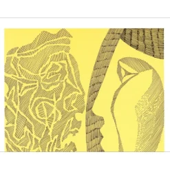 FOUGERON André - Lithographie "Le visage" 32x25cm - 1970