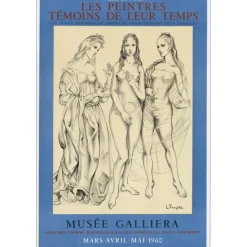 FOUJITA Léonard - Lithographie "Exposition Musée Galliera, Paris" 70x50cm - 1960