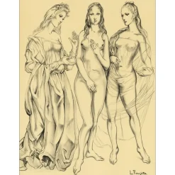 FOUJITA Léonard - Lithographie "Exposition Musée Galliera, Paris" 70x50cm - 1960