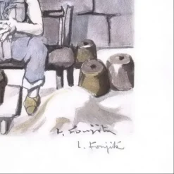 FOUJITA Léonard - Lithographie originale "Le Jardinier" 38x27cm - 1963