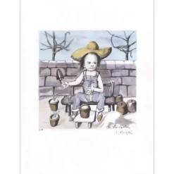 FOUJITA Léonard - Lithographie originale "Le Jardinier" 38x27cm - 1963