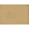 FRIANT Emile - Dessin original au crayon "Etude pour le vieux cheval" 30x45cm - 1902