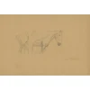 FRIANT Emile - Dessin original au crayon "Etude pour le vieux cheval" 30x45cm - 1902