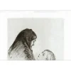 FRIANT Emile - Gravure originale "La grand-mère" 28x22cm - 1927