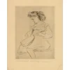 FRIANT Emile - Gravure originale "Mandoliniste de profil" 32x25cm - 1929 - 2èm état, 3 épreuves