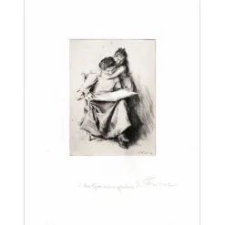 FRIANT Emile - Gravure originale "Le beau livre" 31x23m - 1904