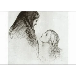 FRIANT Emile - Gravure originale "La grand-mère" 28x22cm - 1927