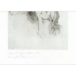 FRIANT Emile - Gravure originale "La grand-mère" 28x22cm - 1927