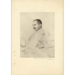 FRIANT Emile - Lithographie "Avocat Albert Salmon à Nancy" 50x32cm - 1897 - Signée