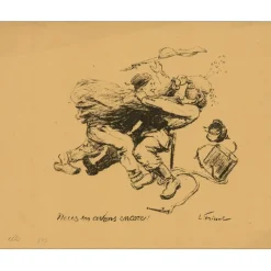 FRIANT Emile - Lithographie "Nous en avons encore !" 26x33cm - 1916