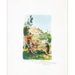 FRIANT Emile - Lithographie "Les frères Zenigano à Goncourt" 32x25cm - 1909