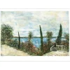 GANTNER Bernard - Lithographie originale "Terrasse en bord de lac" 54x76cm