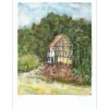 GANTNER Bernard - Lithographie originale "Maison à la campagne" 65x48cm