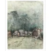 GANTNER Bernard - Lithographie originale "Chalet d'Alpage" 65x48cm