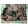 GANTNER Bernard - Lithographie originale "Le Hameau" 48x65cm