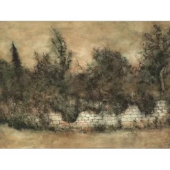 GANTNER Bernard - Lithographie originale "Paysage de campagne" 53x73cm
