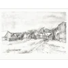 GANTNER Bernard - Lithographie originale "Le village" 48x66cm