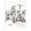 GANTNER Bernard - Lithographie originale sur Japon "Cour intérieure" 76x53cm