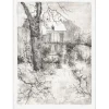 GANTNER Bernard - Lithographie originale "Le Château" 66x48 cm - Papier Japon