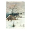 GANTNER Bernard - Lithographie originale "Village enneigé" 54x38 cm