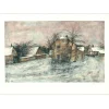 GANTNER Bernard - Lithographie originale "Le hameau en hiver" 37x53cm