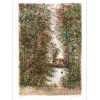 GANTNER Bernard - Lithographie originale "Vue sur le village" 53x38cm