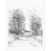 GANTNER Bernard - Lithographie originale "Route du village" 66x48 cm - Papier Japon
