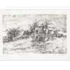 GANTNER Bernard - Lithographie originale "Centre du village" 37x53 cm - Papier Japon