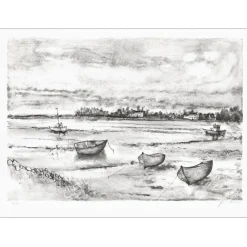 GANTNER Bernard - Lithographie originale "Marée basse" 48x66 cm - Papier Japon