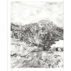 GANTNER Bernard - Lithographie originale "Le lac" 32x48cm
