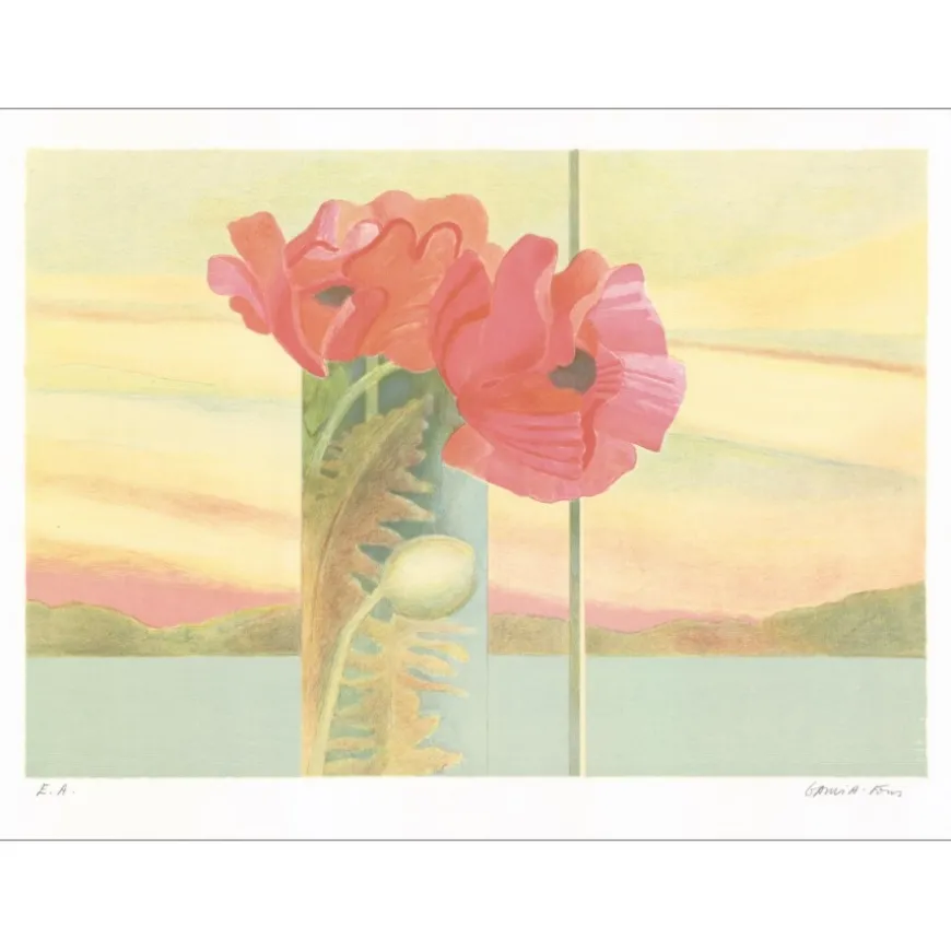 GARCIA-FONS Pierre - Lithographie originale "Bouquet de fleurs" 45x61cm