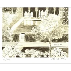 GARCIA-FONS Pierre - Lithographie "Alhambra" 32x25cm - 1971
